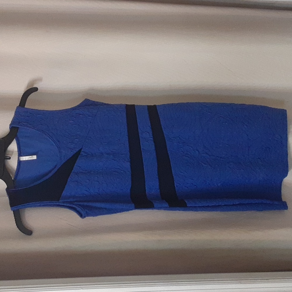 O'Linda Blue and Black Mini Dress Medium